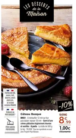 Thiriet Gâteau Basque offre