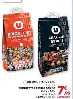 U Express CHARBON DE BOIS U, BRIQUETTE DE CHARBON DE BOIS U offre