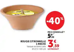 U Express BOUGIE CITRONNELLE 1 MECHE offre
