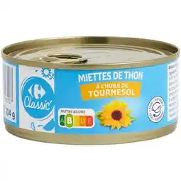 Carrefour Carrefour classic' miettes de thon à l'huile de tournesol offre