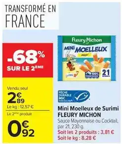 Carrefour Drive Fleury michon - mini moelleux de surimi offre
