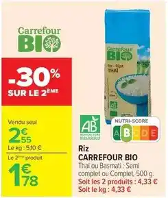 Carrefour Drive Carrefour - riz bio offre