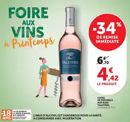 U Express Cotes de provence aop rose valestrel offre
