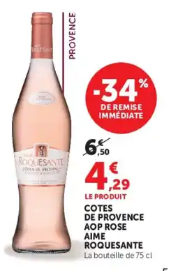 U Express Cotes de provence aop rose aime roquesante offre