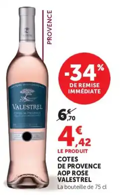 U Express Cotes de provence aop rose valestrel offre