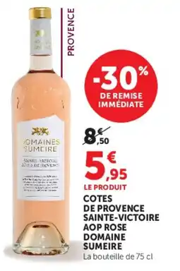 U Express Cotes de provence sainte-victoire aop rose domaine sumeire offre