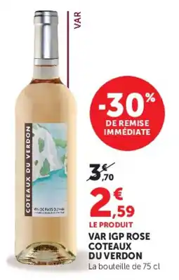 U Express Var igp rose coteaux du verdon offre