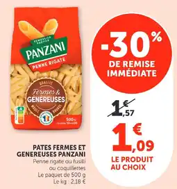 U Express Pates fermes et genereuses panzani offre
