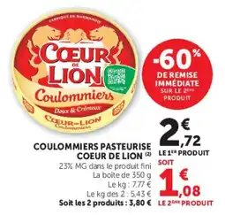 U Express Coulommiers pasteurise coeur de lion offre