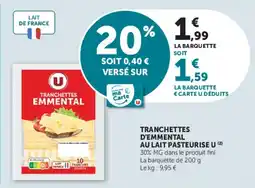 U Express Tranches d'emmental au lait pasteurise u offre