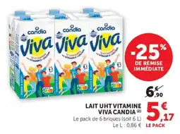 U Express Lait uht vitamine viva candia offre
