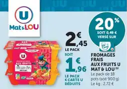 U Express Fromages frais aux fruits u mat & lou offre
