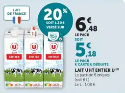 U Express Lait uht entier u offre