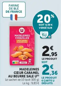 U Express Madeleines cœur caramel au beurre sale u offre