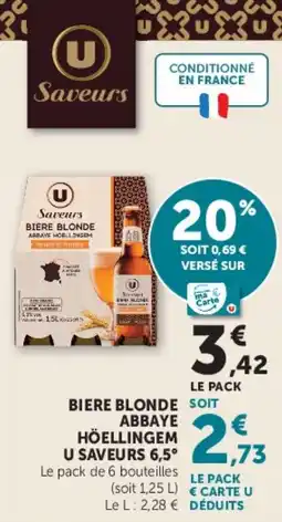 U Express Biere blonde abbaye höellingem u saveurs 6,5° offre