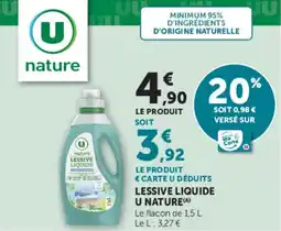 U Express Lessive liquide u nature offre