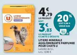 U Express Litiere minerale agglomerante parfumee pour chats u offre