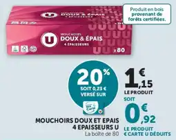 U Express Mouchoirs doux et epais 4 epaisseurs u offre