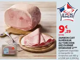 U Express Jambon cuit supérieur au torchon découenné dégraissé u offre