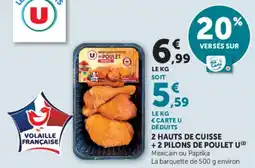 U Express 2 hauts de cuisse + 2 pilons de poulet u offre
