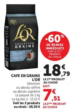 U Express Cafe en grains l'or offre