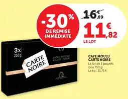 U Express Cafe moulu carte noire offre
