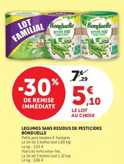 U Express Legumes sans residus de pesticides bonduelle offre
