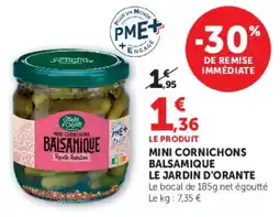 U Express Mini cornichons balsamique le jardin d'orante offre