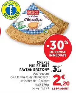 U Express Crepes pur beurre paysan breton offre