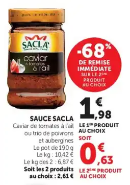U Express Sauce sacla offre