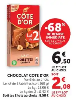 U Express Chocolat cote d'or offre