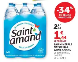 U Express Eau minérale naturelle saint amand offre