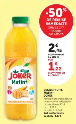 U Express Jus de fruits matin+ joker offre