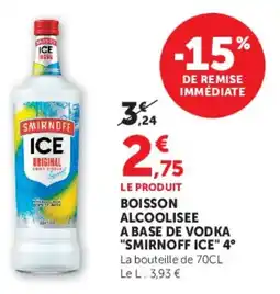 U Express Boisson alcoolisee a base de vodka smirnoff ice 4° offre