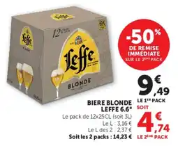 U Express Biere blonde leffe 6.6° offre