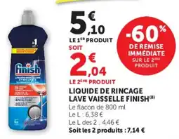 U Express Liquide de rincage lave vaisselle finish offre
