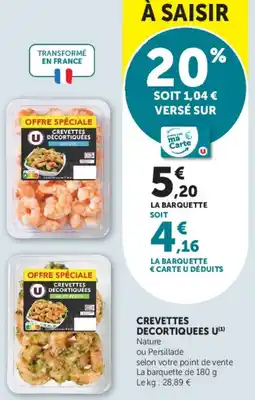 U Express Crevettes decortiquees u offre