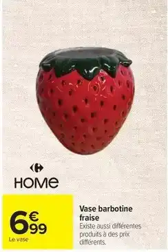 Carrefour Home Vase barbotine fraise offre