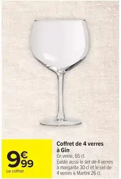 Carrefour Martini - coffret de 4 verres à gin offre