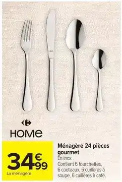 Carrefour Home Ménagère 24 pièces gourmet offre