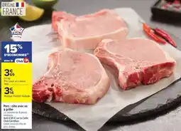 Carrefour Porc côtes avec os à griller offre