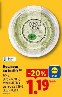 Lidl Lidl - houmous au basilic offre