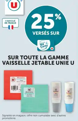 U Express Sur toute la gamme vaisselle jetable unie u offre