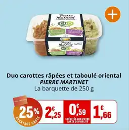Coccimarket Duo carottes râpées et taboulé oriental pierre martinet offre