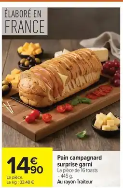 Carrefour Pain campagnard surprise garni offre
