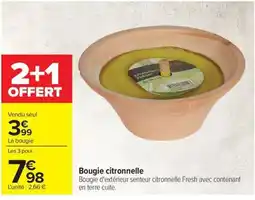Carrefour Bougie citronnelle offre