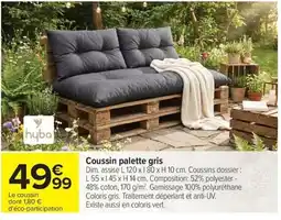 Carrefour Coussin palette gris offre