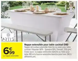 Carrefour Artis Nappe extensible pour table cocktail D80 offre