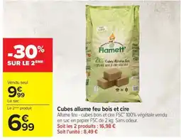 Carrefour Cubes allume feu bois et cire offre