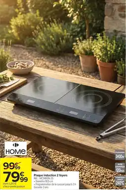 Carrefour Home Plaque induction 2 foyers offre